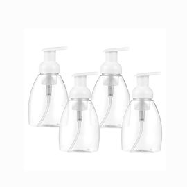 Bouteilles de distributeur de savon ovales en plastique transparent de 300 ml avec bouchons en plastique blanc fournisseur