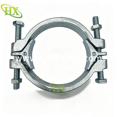 Collier de serrage en métal en acier moulé, à double boulon, robuste, en fonte malléable